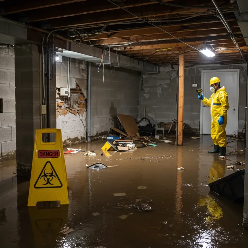 Flooded Basement Electrical Hazard in Johnson County, NE Property